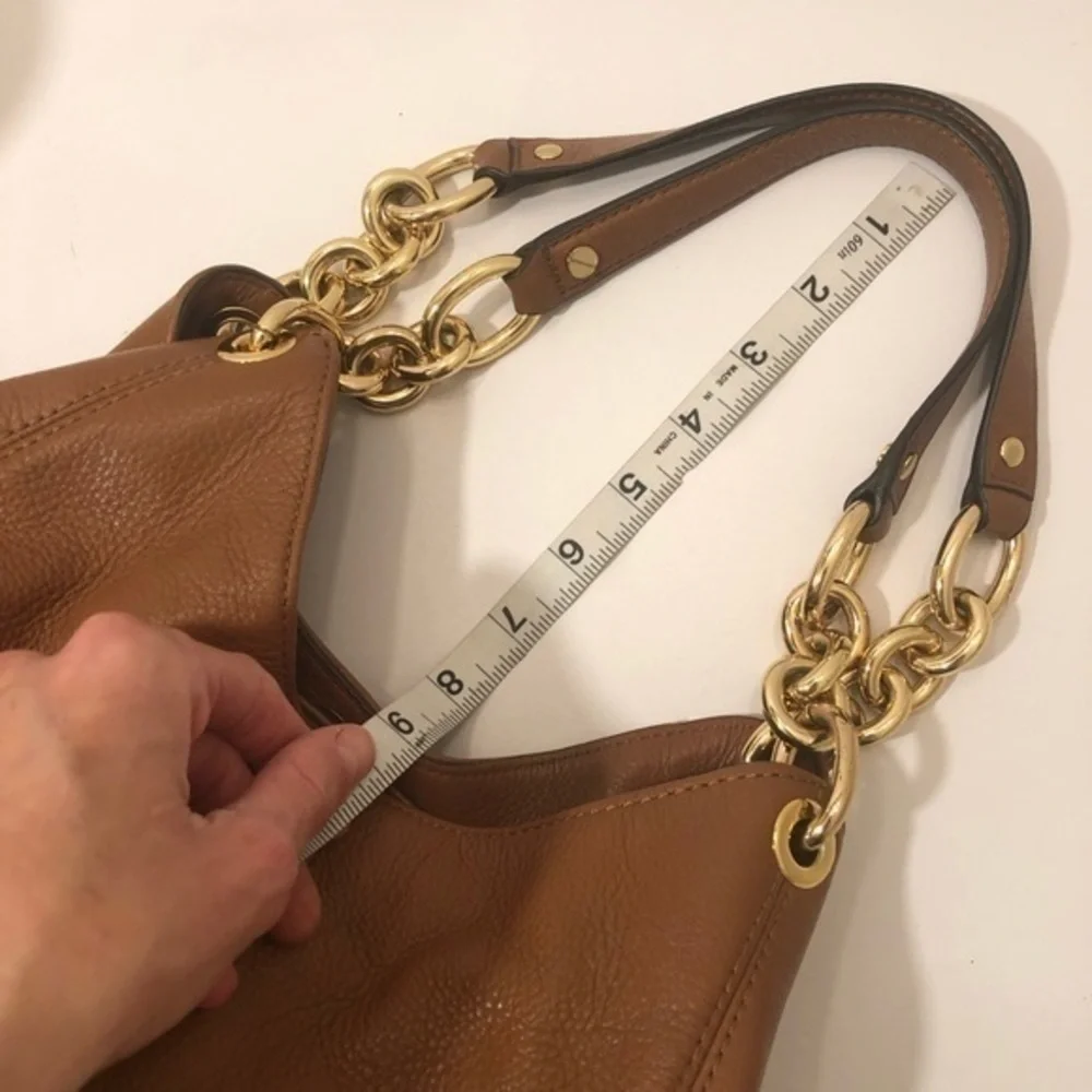 Michael kors brown leather triple compartment bag